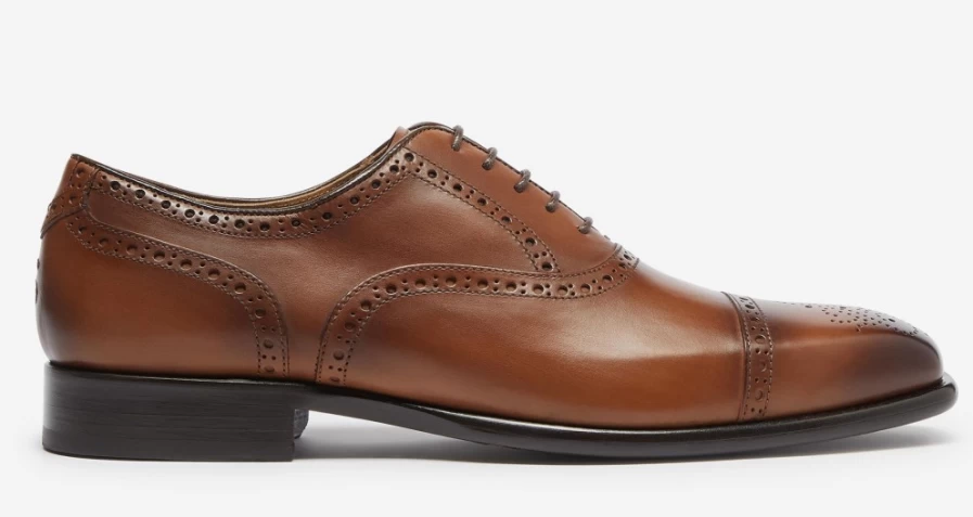 Oliver Sweeney Men's Falerna Dark Tan Leather Dress Shoes