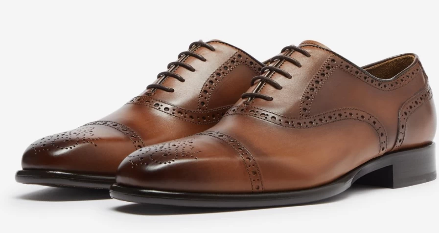 Oliver Sweeney Men's Falerna Dark Tan Leather Dress Shoes