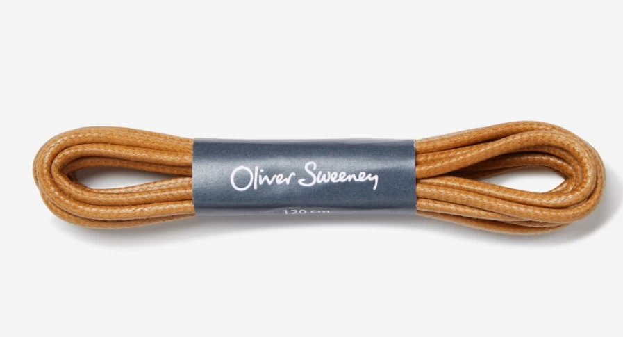 Oliver Sweeney Men's Long Thick Tan Shoe Laces for Dress Shoes