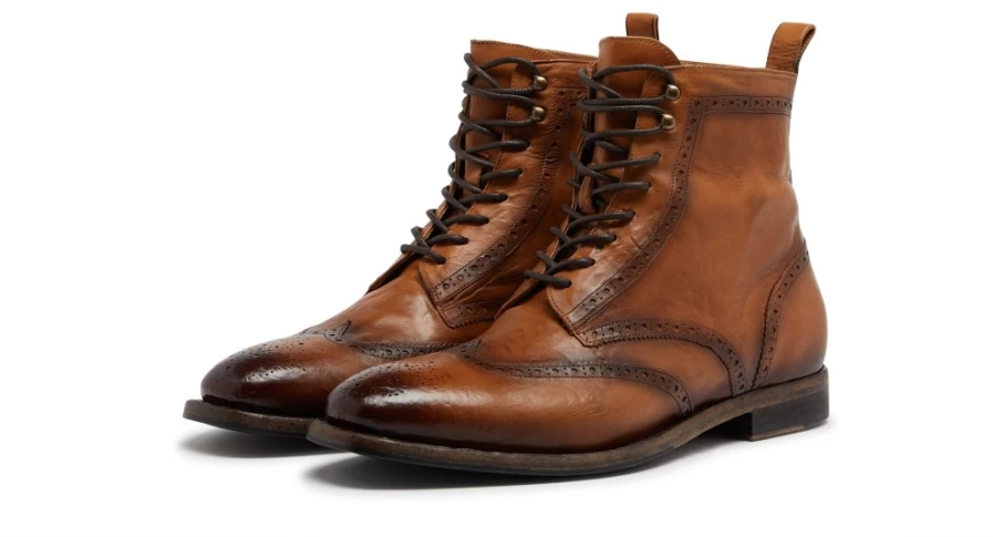 Oliver Sweeney Men's Tasullo Dark Tan Leather Dress Shoes